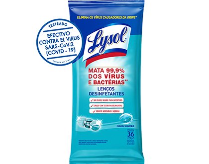 image-Lysol desinfectante en toallitas frescura marina 36 unid. 