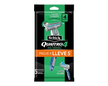 image-Schick Quattro Titanium, para menos pasadas y mayor duración.